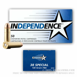 38 Special 130gr FMJ Independence Ammo For Sale