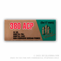 1680 Rounds of .380 ACP Ammo by LVE - 92gr FMJ