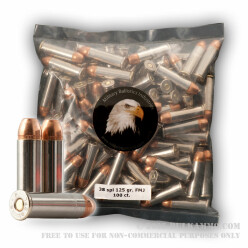 1000 Rounds of .38 Spl Ammo by MBI - 125gr FMJ