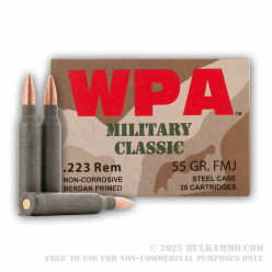 500  Rounds of .223 Ammo by Wolf - 55gr FMJ