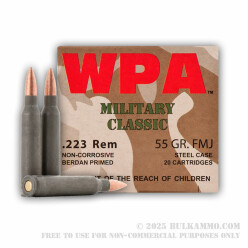 500  Rounds of .223 Ammo by Wolf - 55gr FMJ