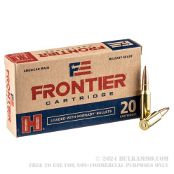 20 Rounds of 6.5 Grendel Ammo by Hornady Frontier - 123gr FMJ