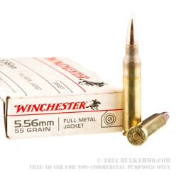 500 Rounds of 5.56x45 Ammo by Winchester - 55gr FMJ