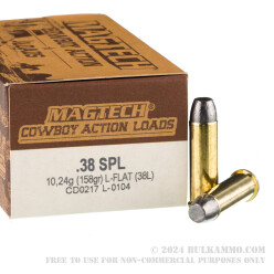 1000 Rounds of .38 Spl Ammo by Magtech Cowboy Action  - 158gr LFN