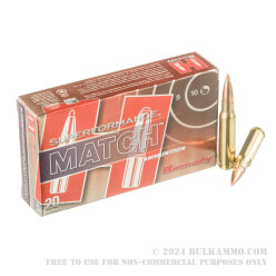 200 Rounds of .308 Win Ammo by Hornady Superformance Match - 168gr A-MAX Match