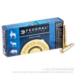 20 Rounds of .32 Win Spl Ammo by Federal Power-Shok - 170gr SP