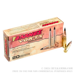 20 Rounds of .300 AAC Blackout Ammo by Barnes VOR-TX - 110gr TAC-TX FB
