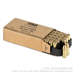 50 Rounds of 9mm Ammo by Israeli Military Industries - 124gr FMJ