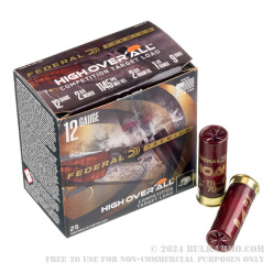 25 Rounds of 12ga Ammo by Federal High Over All - 1 1/8 ounce #9 shot