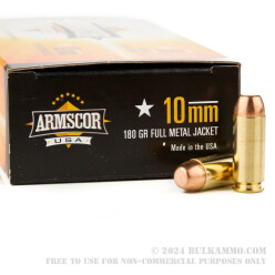 1000 Rounds of 10mm Ammo by Armscor USA - 180gr FMJ