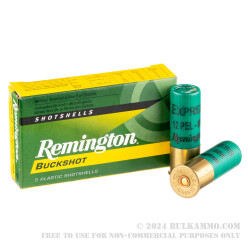 5 Rounds of 12ga Ammo by Remington -  0 Buck