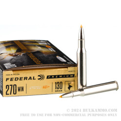 20 Rounds of .270 Win Ammo by Federal - 130gr Trophy Bonded Tip