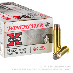 50 Rounds of .357 Mag Ammo by Winchester Super-X - 158gr JSP