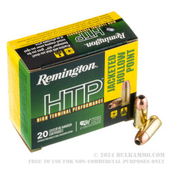 20 Rounds of .380 ACP Ammo by Remington HTP - 88gr JHP