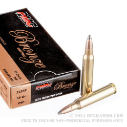 20 Rounds of .223 Ammo by PMC Bronze - 55gr PSP