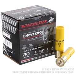 25 Rounds of 20ga Ammo by Winchester Drylock - 3" 1 ounce #2 Shot