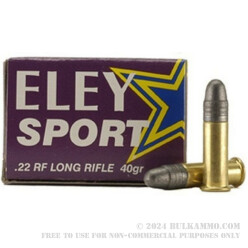 500  Rounds of .22 LR Ammo by Eley Sport - 40gr LRN
