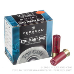 250 Rounds of 12ga Ammo by Federal - 1 1/8 ounce #7 Shot (Steel)