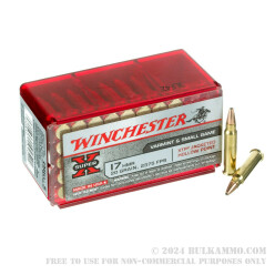 50 Rounds of .17HMR Ammo by Winchester - 20gr JHP