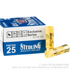 250 Rounds of 20ga Ammo by Sterling - 7/8 ounce #8 shot