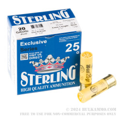 250 Rounds of 20ga Ammo by Sterling - 7/8 ounce #8 shot