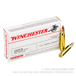 1000 Rounds of .223 Ammo by Winchester USA - 62gr FMJ