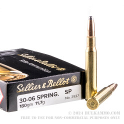 400 Rounds of 30-06 Springfield Ammo by Sellier & Bellot - 180gr SP