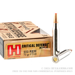 200 Rounds of .223 Ammo by Hornady Critical Defense - 73gr Polymer Tipped