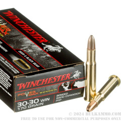 20 Rounds of 30-30 Win Ammo by Winchester Power Max Bonded - 170gr HP