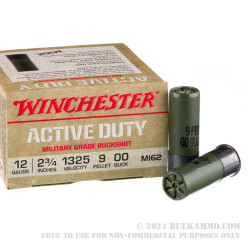 250 Rounds of 12ga Ammo by Winchester Active Duty - 00 Buck