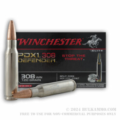 20 Rounds of .308 Win Ammo by Winchester Supreme PDX1 - 120gr JHP