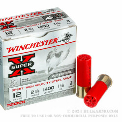 25 Rounds of 12ga 2-3/4" Ammo by Winchester Super-X XPERT -  #3 Steel Shot