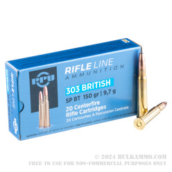 500  Rounds of .303 British Ammo by Prvi Partizan - 150gr SP