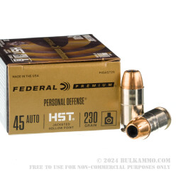 200 Rounds of .45 ACP Ammo by Federal - 230gr JHP