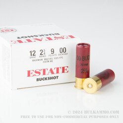 250 Rounds of 12ga Ammo by Estate Cartridge - 00 Buck