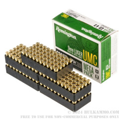250 Rounds of 9mm Ammo by Remington - 115gr FMJ