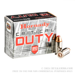 200 Rounds of .45 ACP +P Ammo by Hornady Critcal Duty - 220gr JHP
