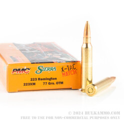 800 Rounds of .223 Ammo by PMC Sierra X-TAC Match - 77gr OTM