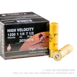 25 Rounds of 20ga Ammo by Fiocchi - 1 1/4 ounce #7.5 shot
