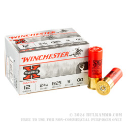 15 Rounds of 12ga 2-3/4" Ammo by Winchester -  00 Buck