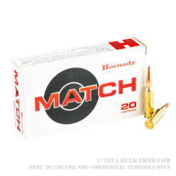 20 Rounds of .224 Valkyrie Ammo by Hornady - 88gr ELD Match