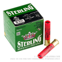 25 Rounds of .410 Ammo by Sterling - 1/4 ounce Rifled Slug