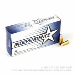 50 Rounds of 9mm Ammo by Independence - 115gr FMJ
