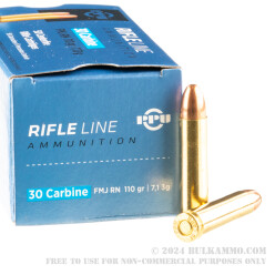 500  Rounds of .30 Carbine Ammo by Prvi Partizan - 110gr FMJ
