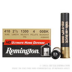 15 Rounds of .410 2-1/2" Ammo by Remington Ultimate Home Defense -  00 Buck