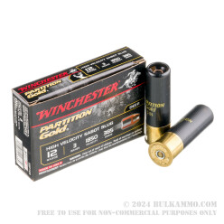 5 Rounds of 12ga Ammo by Winchester Supreme Partition Gold - 3" 385gr Sabot Slug