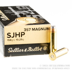 1000 Rounds of .357 Mag Ammo by Sellier & Bellot - 158gr SJHP