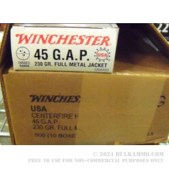 45 GAP 230 gr FMJ Winchester USA Ammo