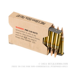 840 Rounds of 5.56x45 Ammo in Stripper Clips by PMC X-TAC - 55gr FMJBT in Ammo Can