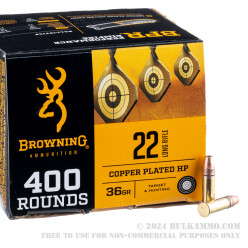 1600 Rounds of .22 LR Ammo by Browning - 36gr CPHP